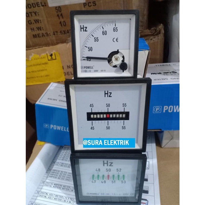HZ METER GETAR 45 - 55Hz & 45 - 65Hz 96x96 POWELL