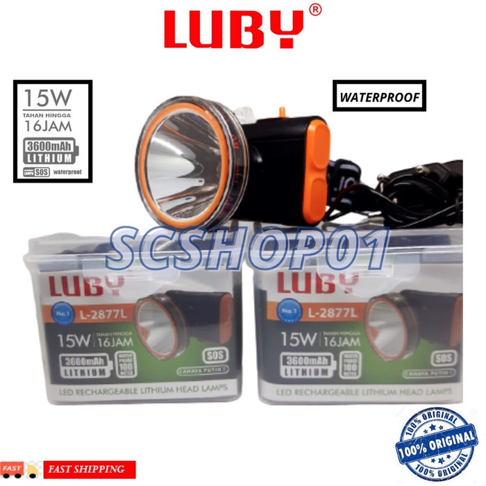 Senter Kepala Luby L-2877L 15 Watt Waterproof