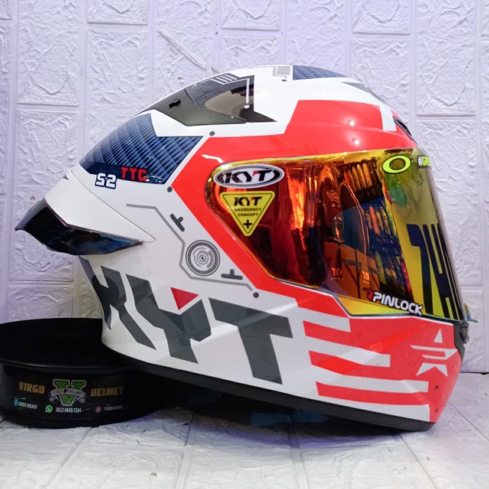 Helm Kyt Tt Course Motif Fuselage Red Paket Ganteng