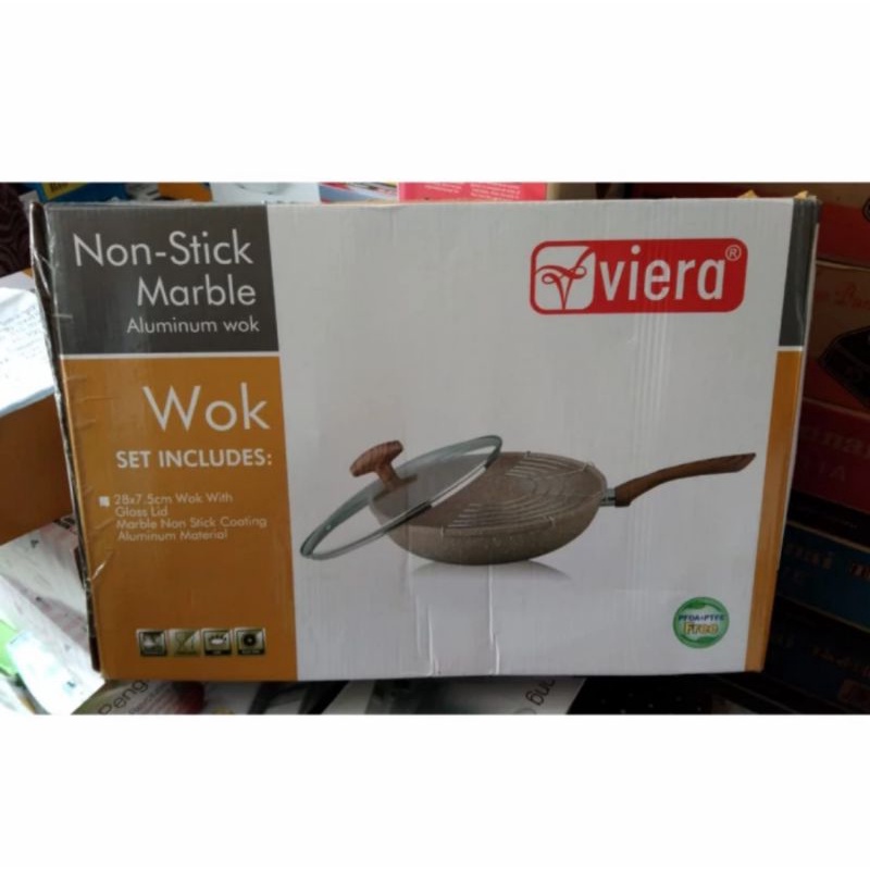 VIERA TMS 99-991 NON-STICK MARBLE ALUMUNIUM WOK PANCI