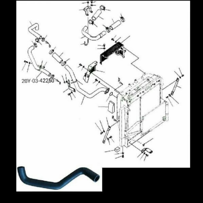 GJPT HOSE SELANG RADIATOR BAWAH KOMATSU PC200-8 SINTETIS 20Y-03-42250