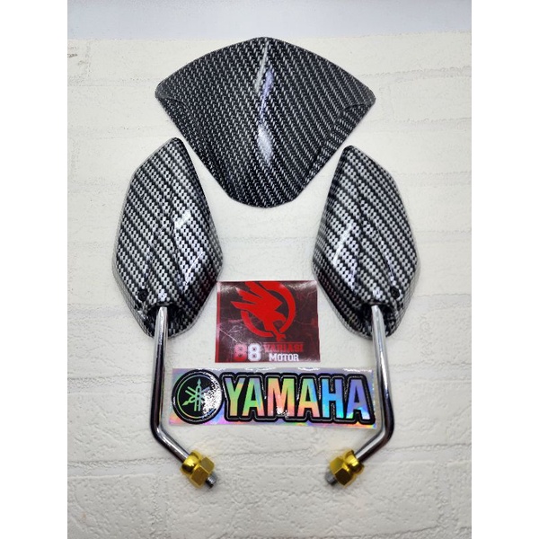 Paket Visor Jupiter MX Lama + Spion Yamaha Jupiter Karbon Gagang Chrome dan Stiker Hologram Yamaha