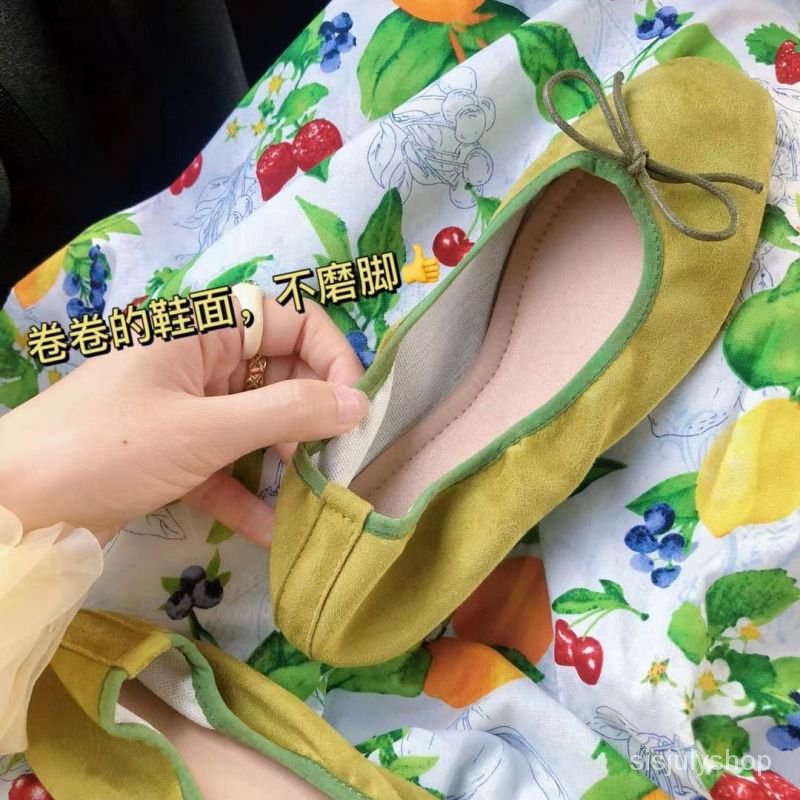 [✅BISA COD] #Sisjuly# Flat Wanita / Sepatu Balet Anak Perempuan / Sepatu Flat Pita Jari Kaki Persegi