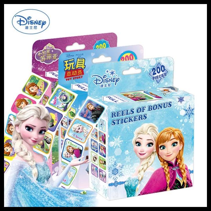 

Stiker Kartun Roll 1 Box Isi 200 Stiker Frozen Sofia Princess Mickey