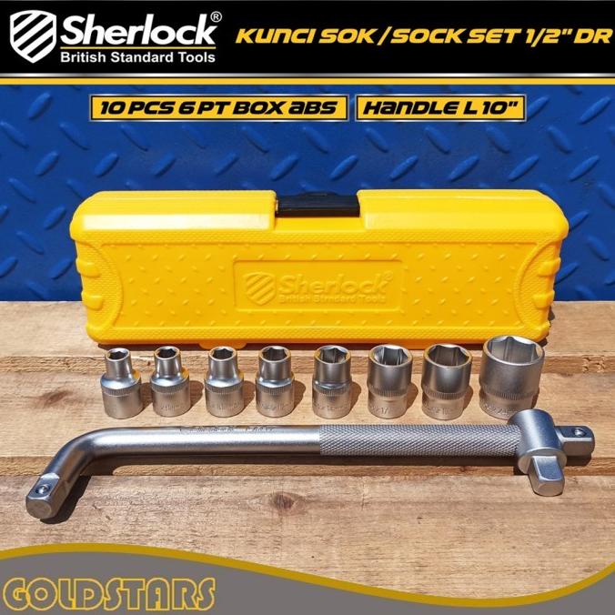 KUNCI SHOCK SET 10 PCS / SHERLOCK HAND TOOLS KUNCI SOCK/SOK 1/2 INCH
