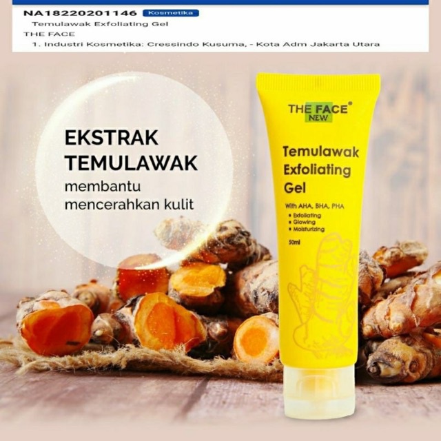 THE FACE TEMULAWAK EXFOLIATING GEL BPOM 50ml Original / AHA BPA PHA-COD/FREE ONGKIR