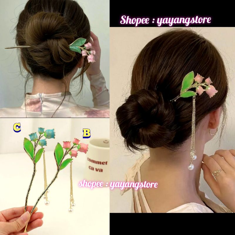 Tusuk Sanggul / Hair Stick / Hair Pin / Tusuk Konde Sanghai Sangjit Wanita Bandul