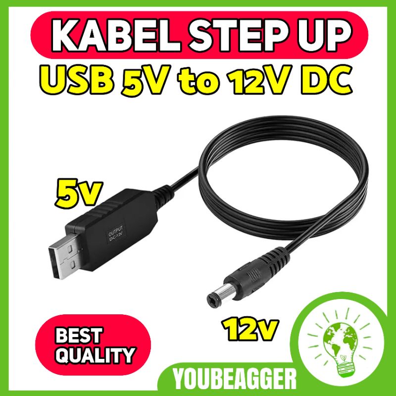 Kabel step up USB 5V DC to 12V power supply charger converter