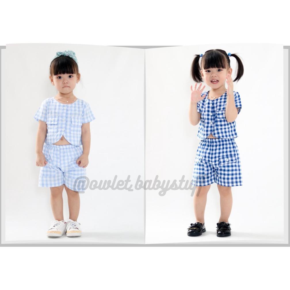 OWLET - Setelan Anak Perempuan / Setelan Crop Top / Setelan Celana Pendek / baju anak perempuan / cr
