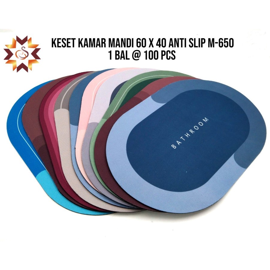 Keset Kamar Mandi Anti Slip - Keset Kaki Dapur Lantai Keset Viral Oval 60 x 40cm  M-560