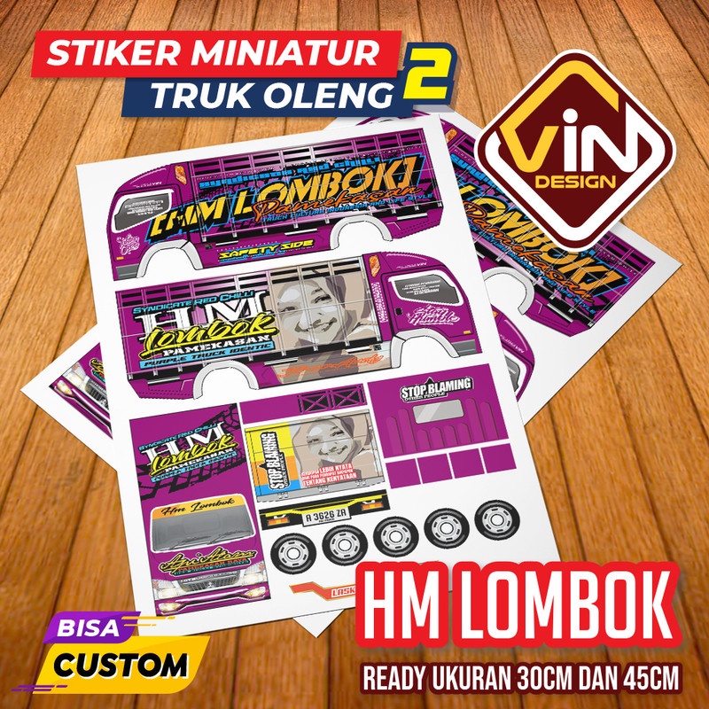 STIKER MINIATUR TRUK / HM LOMBOK / POLA STICKER MINIATUR TRUCK OLENG