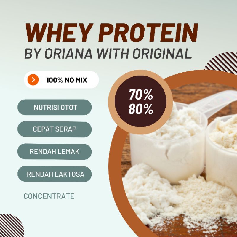 Oriana Pure Whey Protein Konsentrat wpc 500 gram 1.1 lbs - Original 100%