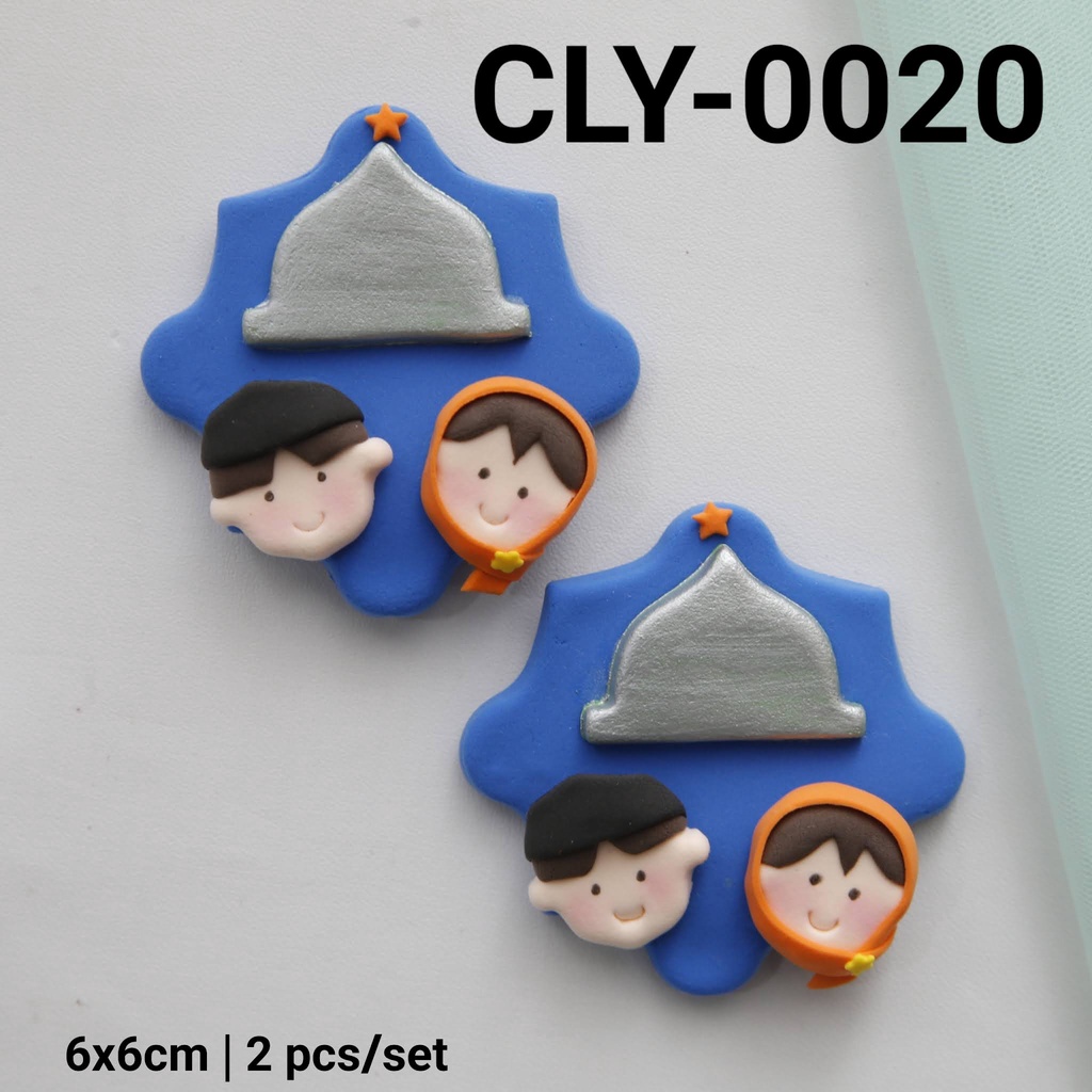 CLY-0020 Cake topper hiasan kue clay lebarang idul fitri eid mubarak (CLAY)