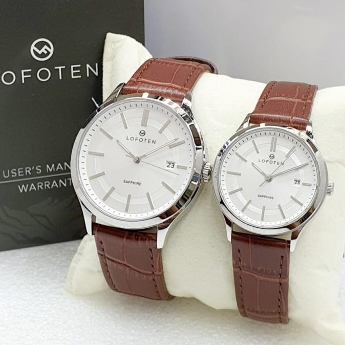 JAM TANGAN COUPLE LOFOTEN 8104MS,LS - JAM TANGAN COUPLE ORIGINAL - SAPPHIRE SILVER BROWN EL09I09A82L