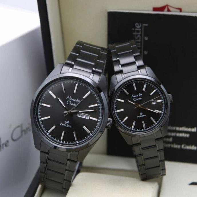 JAM TANGAN COUPLE JAM TANGAN COUPLE ALEXANDRE CHRISTIE AC 1025 AC1025 FULL BLACK EL09I09A82L