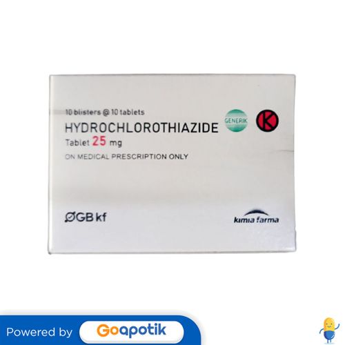 HYDROCHLOROTHIAZIDE KIMIA FARMA 25 MG BOX 100 TABLET