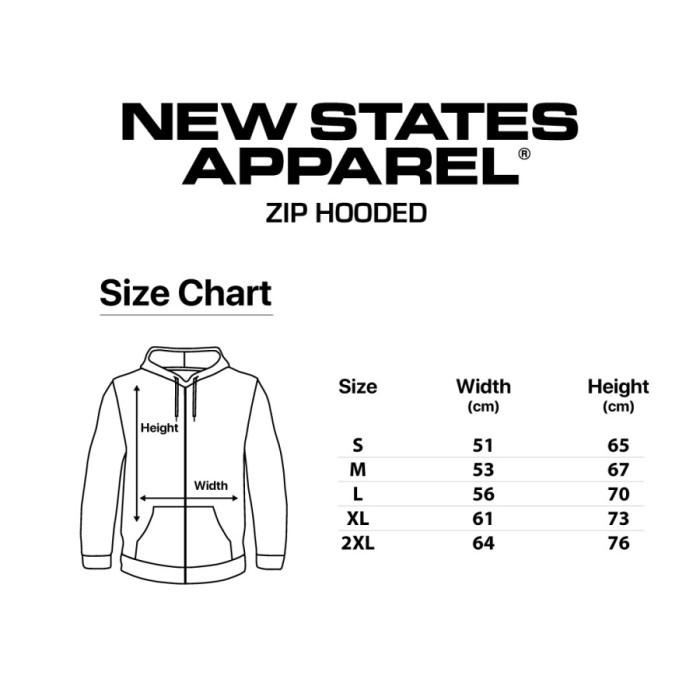 New States Apparel NSA JAKET ZIP Hoodie Polos 9600 Camo Import S - XXL