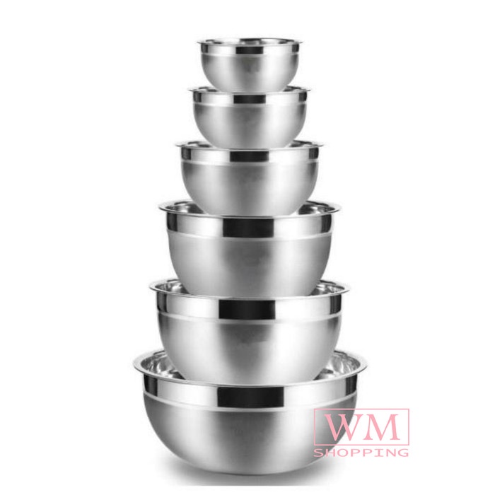 Wm Mixing Bowl Berbagai Ukuran Mangkok Baskom Adonan Stainless Steel Tr0725