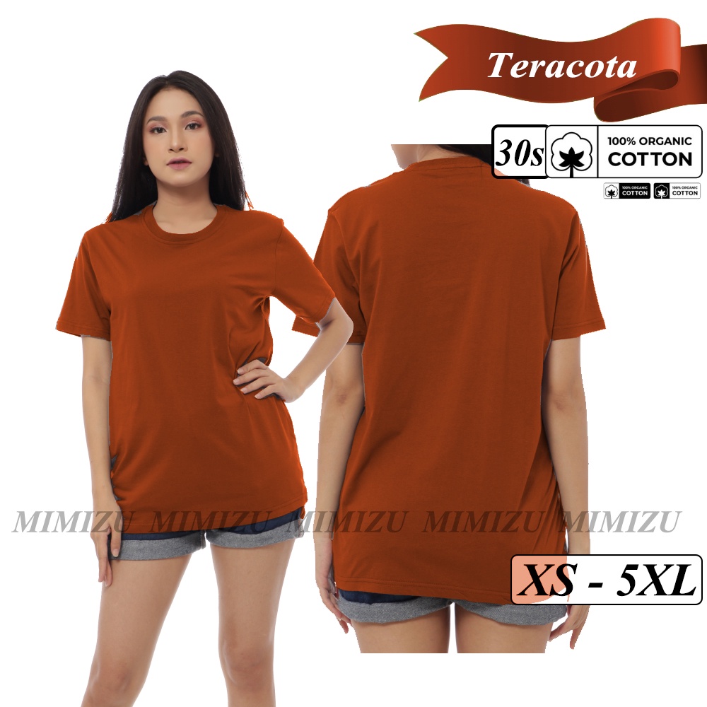 MIMIZU Kaos Polos Wanita Katun Combed 30s MERAH BATA