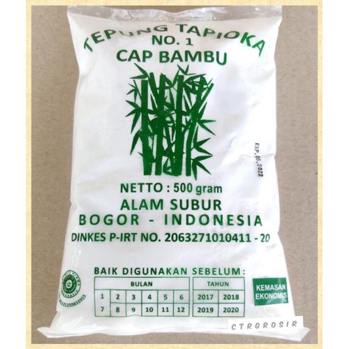 

TAPIOKA BAMBU / TEPUNG TAPIOKA MERK BAMBU UKURNA 500GR