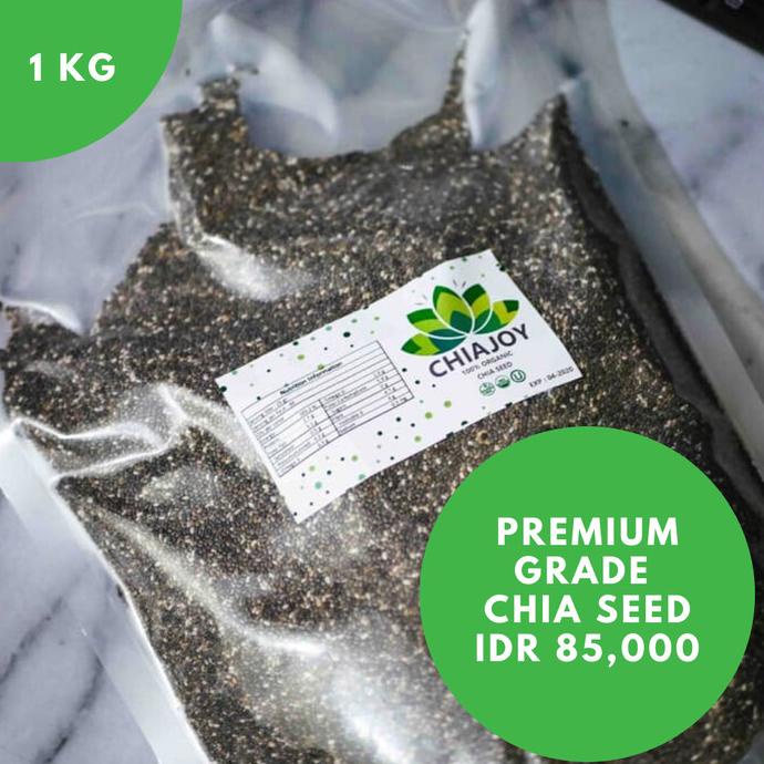 

Promo Black Chia Seed 1 KG Mexico Premium Natural Grade 1 by Chiajoy