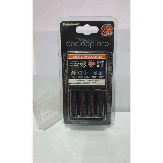 Panasonic Quick Charger + Eneloop Pro Aa 2500Mah 4Pcs, Baterai
