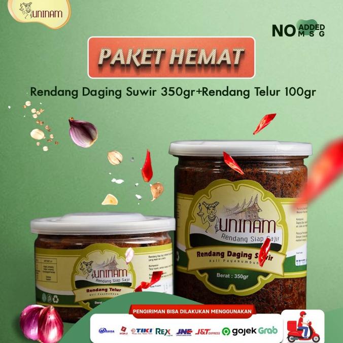 

Promo Rendang daging suwir 350 gram + Rendang telur 100 gram