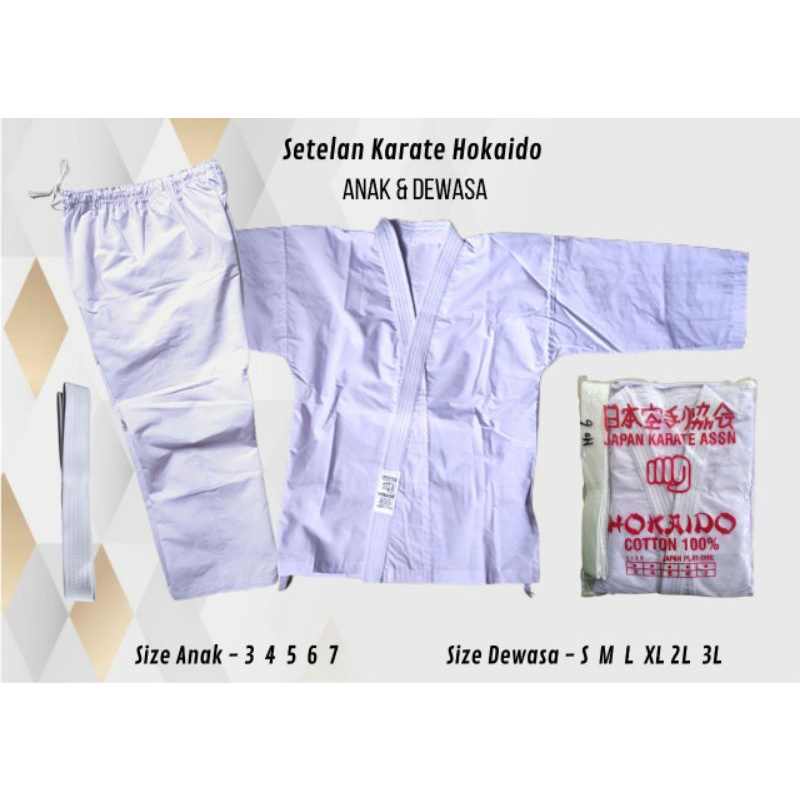 baju karate. setelan karate HOKAIDO anak dan dewasa