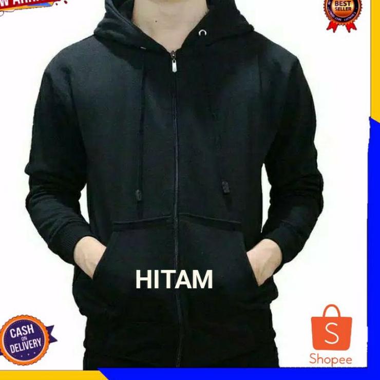 Model Keren Jaket Resleting Pria Wanita Polos Size XXL Jumbo