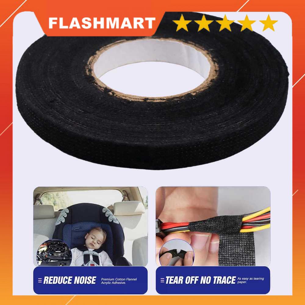 FLASHMART Lakban Kain Pembungkus Kabel Tape Heat-resistant 9mm 15M - TF12