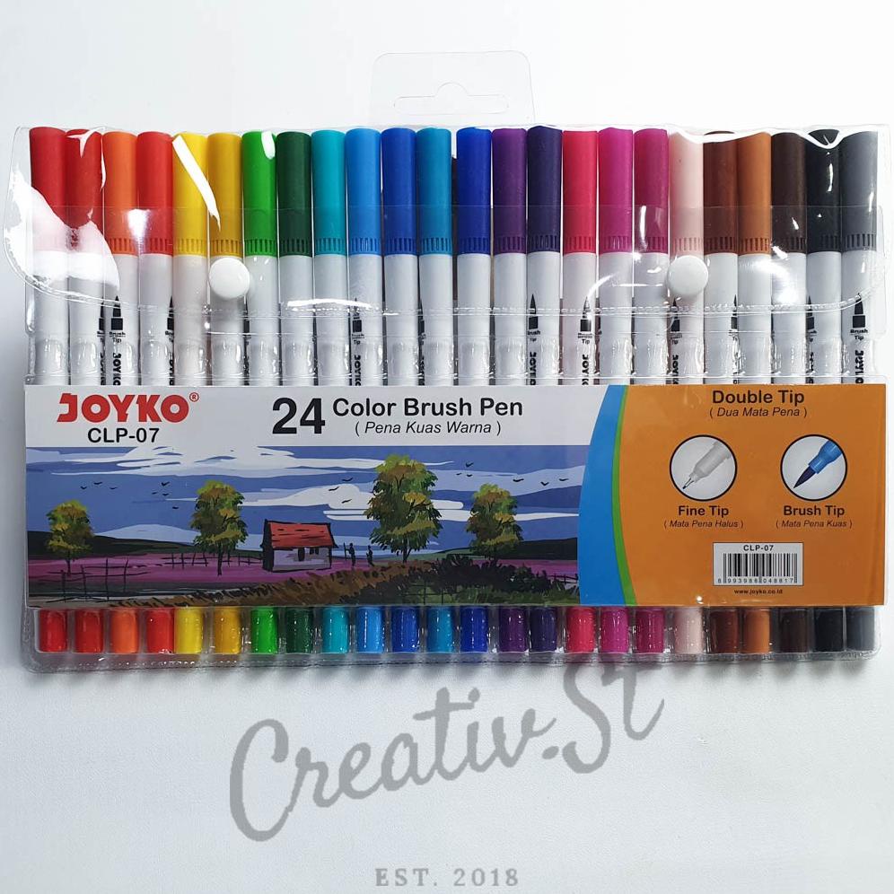 

Garansi Resmi Joyko Brush Pen 24 Warna Brush + Pen Clp-07 Set