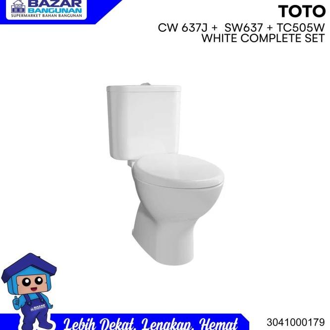 Closet Kloset Toilet Duduk Toto Cw 637 J Cw637J Complete Set White