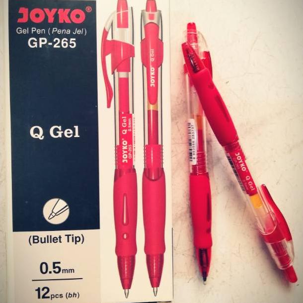 

Diskon Habis Q Gel Pen Joyko Tinta Merah Satu Kotak Isi 12 Pcs