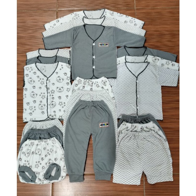 18 PCS BAJU BAYI NEWBORN POLOS DN MOTIF TERLARIS