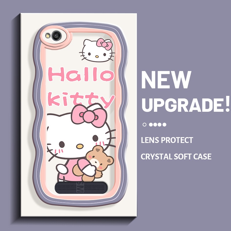 Casing Ponsel untuk Xiaomi Redmi 4X 5A 6A 5 Plus 6 7 Casing pola HelloKitty krim indah lembut bening