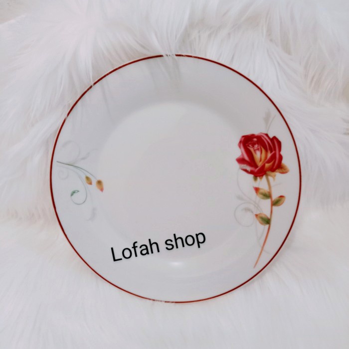 PIRING MAKAN/PIRING KERAMIK PORCELAIN/PIRING MOTIF BUNGA #ORIGINAL
