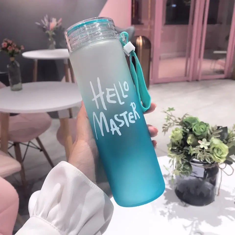 Botol Minum Kaca Hello Master Tumbler Warna / Glass Water Bottle - BUM