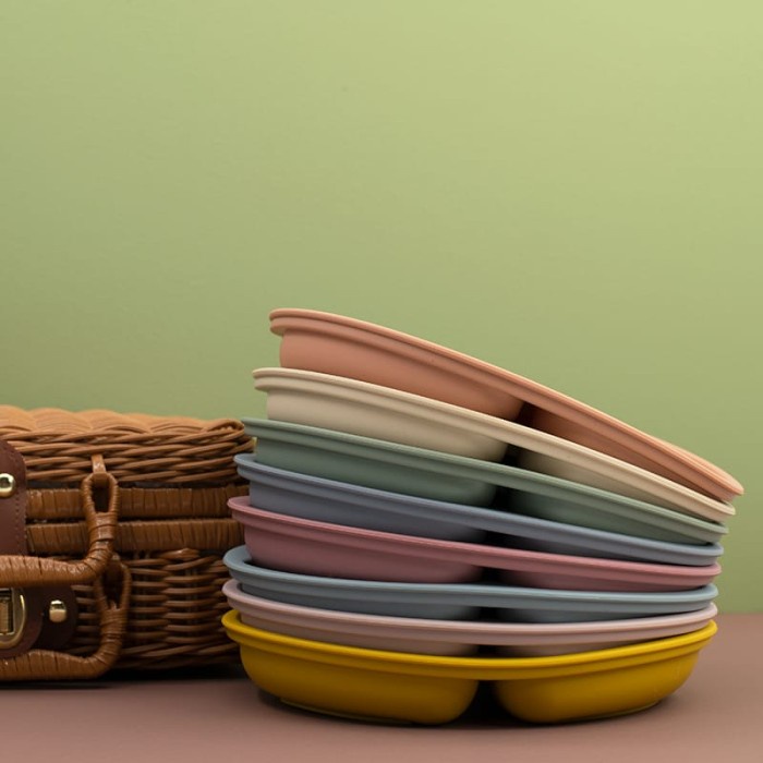 PERLENGKAPAN MAKAN PIRING MAKAN BAYI SILIKON SEKAT 3 PIRING SILIKON #ORIGINAL