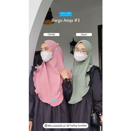Readystok Bergo Harian Atiqa Hijab Tali Simpel Nonped