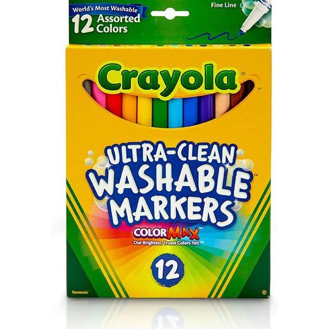 

Garansi Resmi Crayola Ultra Clean Washable Markers 12 Pieces Fine Line Original