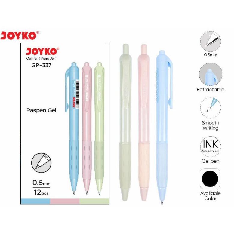 

Garansi Resmi Pulpen Joyko Paspen Gel Pen Gp-337 0.5Mm - 12 Pcs