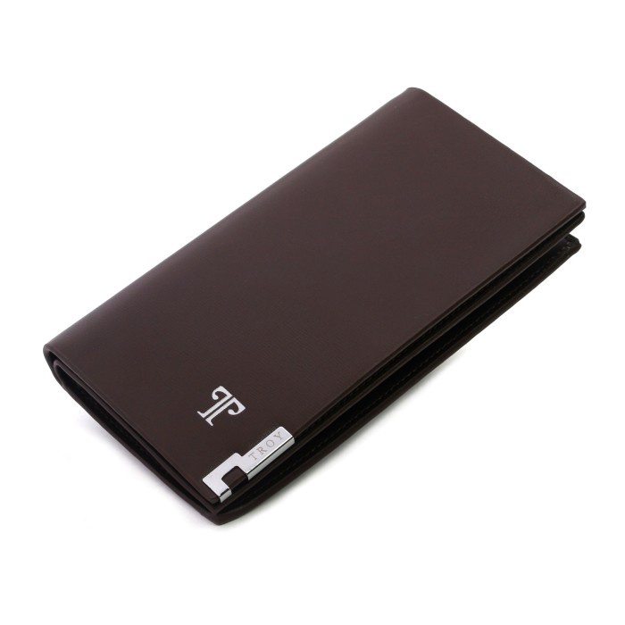 dompet Dompet Pria Wanita Troy Woxsa Bahan Kulit Model Panjang - Cokelat(G2E2) dompet pria kecil kek