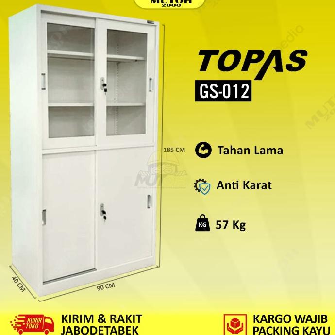 

Lemari Arsip Lemari Besi Filling Cabinet 2 Kaca 2 besi TOPAS GS-012