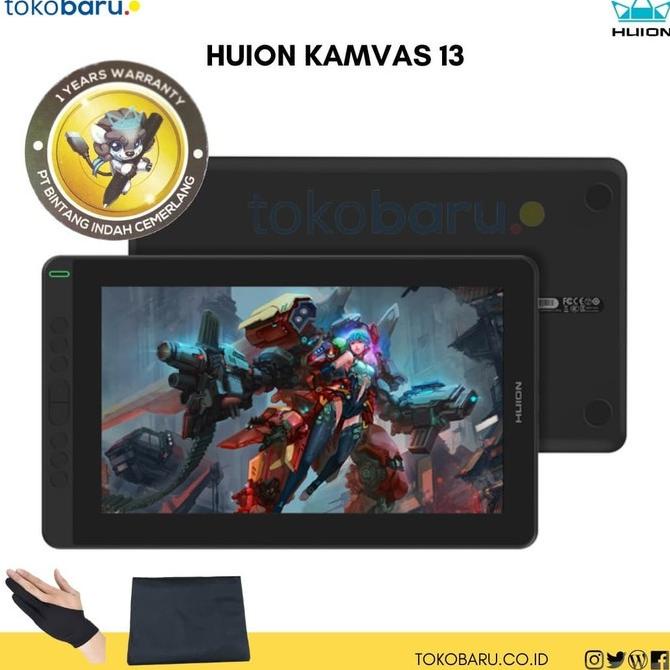 Huion Kamvas 13 Pen Tablet display Bonus ProGlove dan Softcase-Black