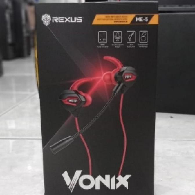 Rexus Gaming Earphone ME-5 / ME5 with Dual Microphone Free Splitter