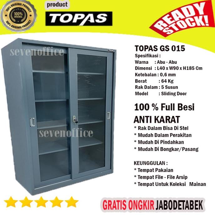 

Lemari Besi Topas 18HC-GS-015 Filling Cabinet Document SLIDING DOOR