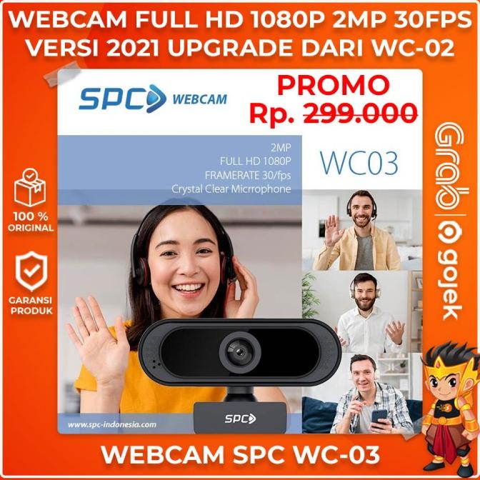Webcam SPC WC02 Full HD 1080P / 2MP Rotate 360 Plug & Play Original
