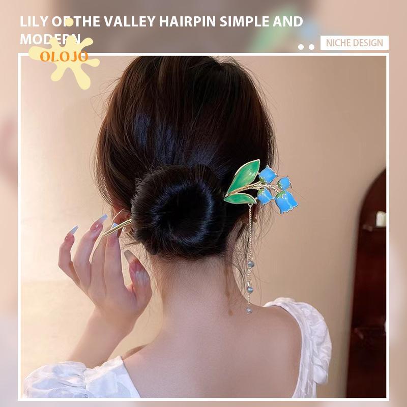 [Olojo.id] Jepit Rambut Anggrek Simple Modern Logam Mutiara Rumbai Hairpin Niche Design Hiasan Kepala