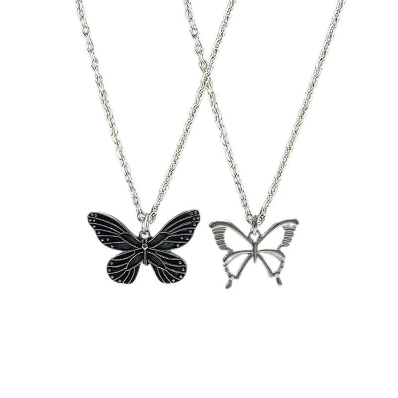 【COD】Kalung kupu-kupu halus Serbaguna Retro Gaya Korea Pasangan Liontin Sederhana Aksesoris