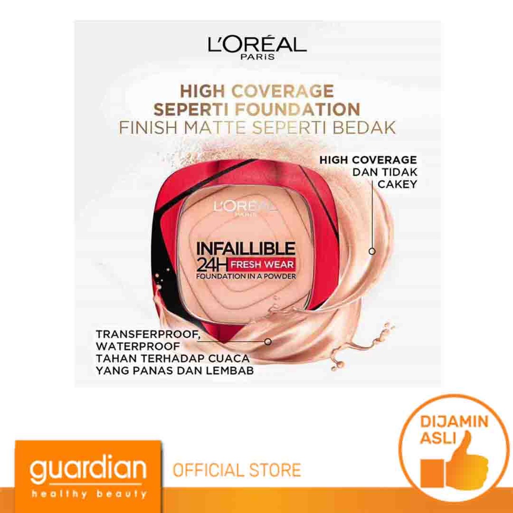 L'OREAL PARIS Infallible 24H Fresh Wear Powder Foundation 245golden Honey 9g